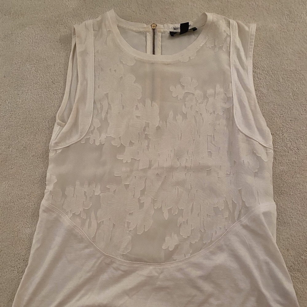 J.Crew embroidered white/clear top